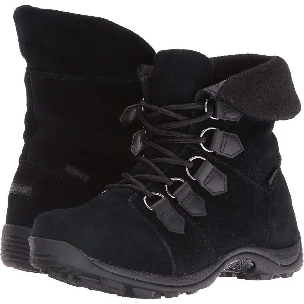 NWT Baffin Women's Verbier Snow Boot Black Suede Lace Up Size‎ 7